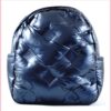 Silvia Rosa női hátitáska vízhatlan anyagból steppelt mintával, kék noihatizsak.hu a