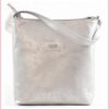 VIA55 női egyszerű női keresztpántos táska, rostbőr, ezüst noihatizsak.hu a