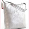 VIA55 női egyszerű női keresztpántos táska, rostbőr, ezüst noihatizsak-hu b