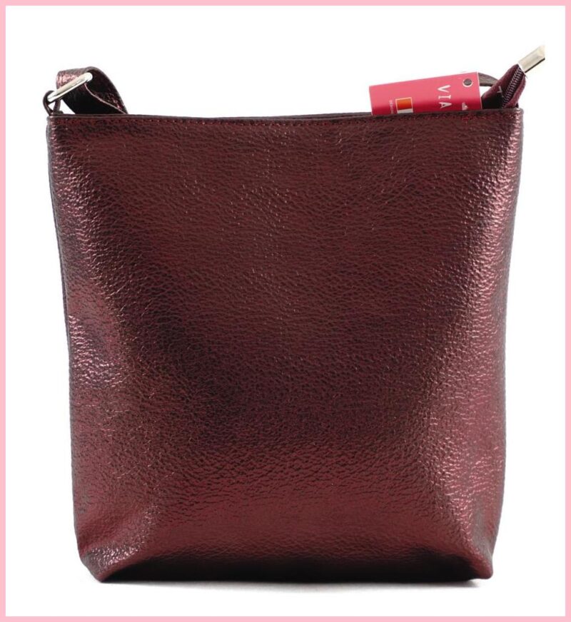 VIA55 női egyszerű női keresztpántos táska, rostbőr, vörös noihatizsak-hu c