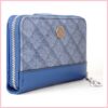 Női pénztárca négyzetes mintával, műbőr, kék noihatizsak-hu b