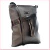 VIA55 női keresztpántos táska ferde zsebbel, rostbőr, ezüst noihatizsak-hu b