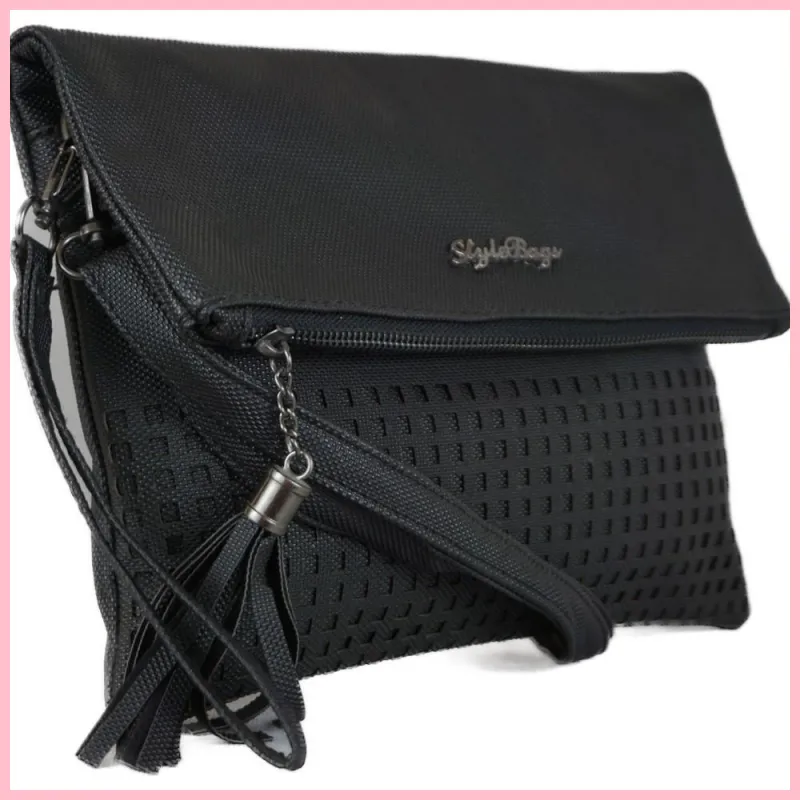 Stylebags női keresztpántos táska, poliészter, fekete noihatizsak-hu 2